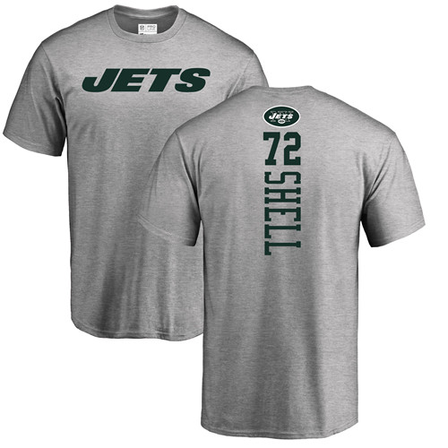 New York Jets Men Ash Brandon Shell Backer NFL Football #72 T Shirt